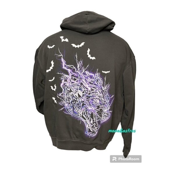 Darc Sport Born in Darcness Pierce‎ Hoodie Wolf Gray/Purple NWT Wolves Gym - Picture 1 of 2